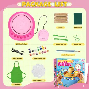 Children's Pottery Wheel Set Complete DIY Kit for Beginners 8-12 with 3 Air-Dry Clay Packs & Tools Art Toy Ideal Birthday Gift for Boys Girls Ages 6+ outdoorfun