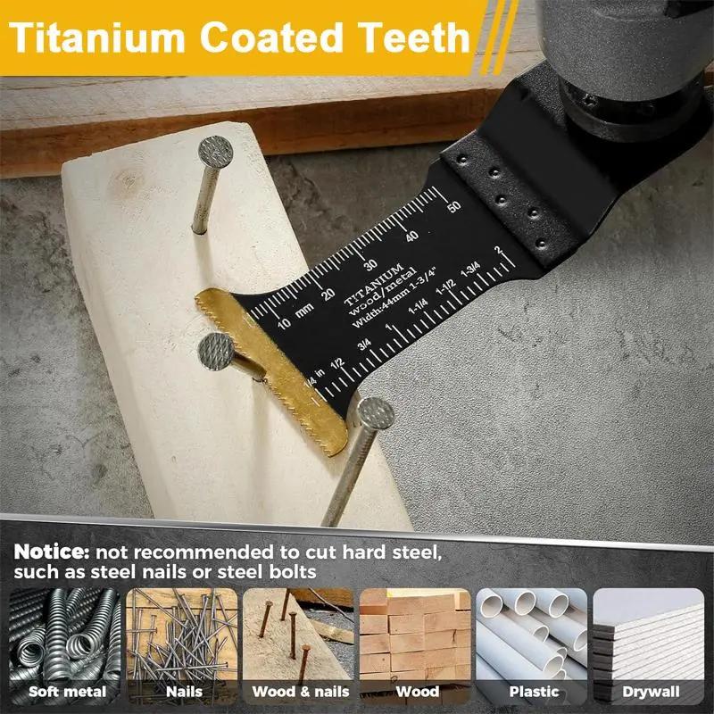 Titanium Saw Blade Set & 18pcs/set Titanium Multitool Blades & Compatibility Quick Release Multi Industrial Cutting Tools Kits for Dewalt & Ryobi & Milwaukee & Rockwell & Fein & Makita & Tools and Gadgets & Universal Compatibility & Dealsforyoudays