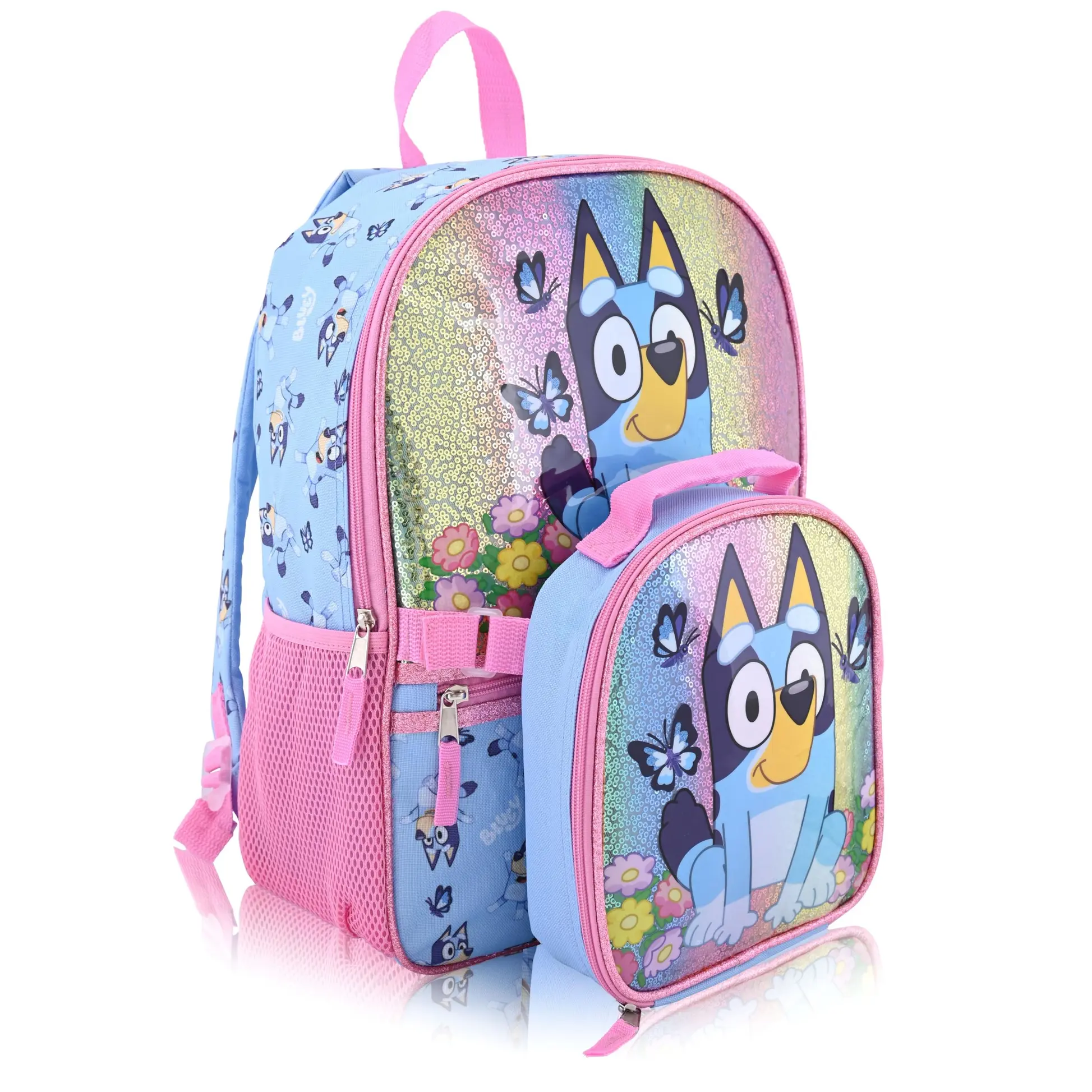 Fast Forward Hello Kitty, Spiderman, Bluey or Stitch Backpack With Lunch Box | Unisex Insulated Lunch Bag Lunch Box