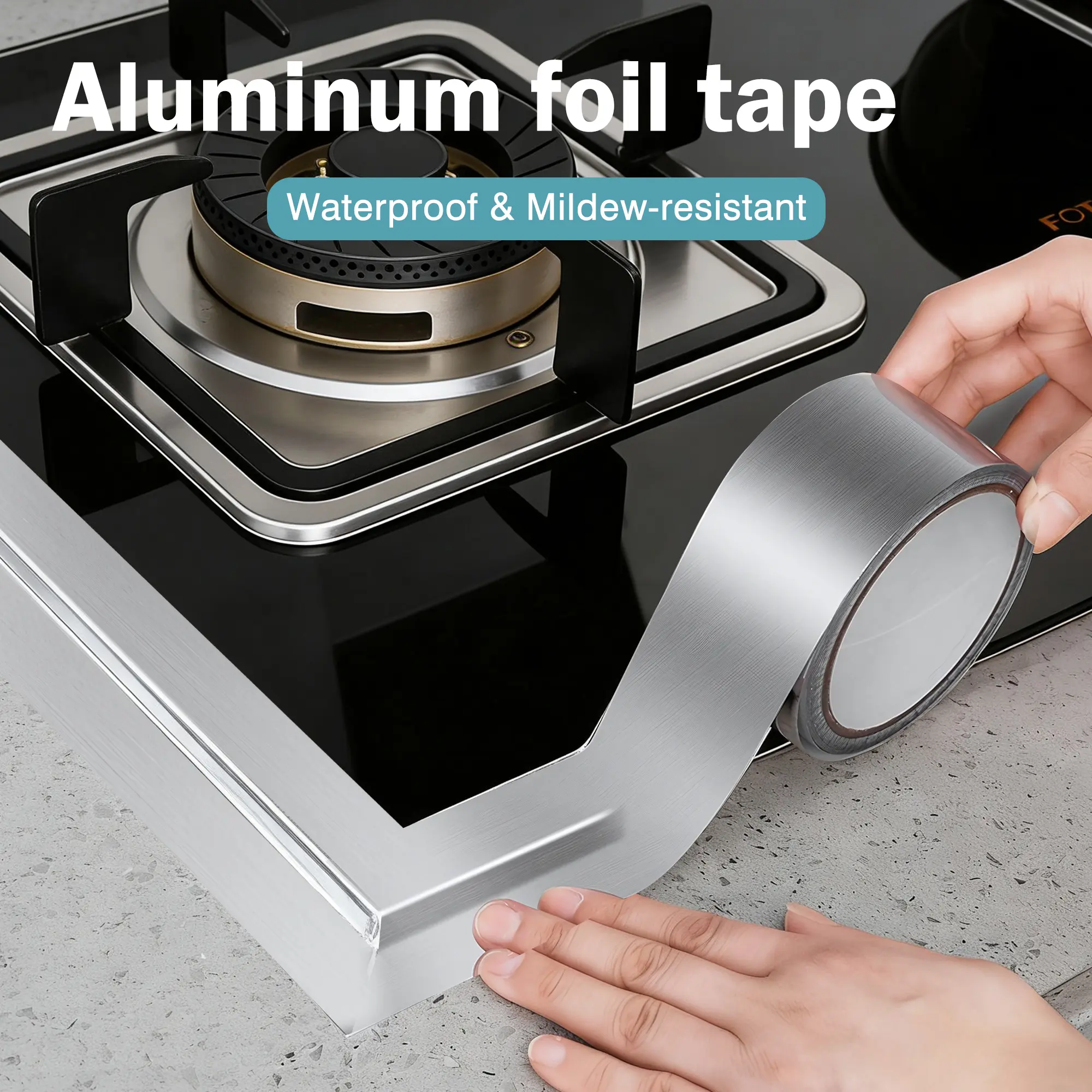 1-Count Heavy-Duty Aluminum Foil Tape - High-Temperature Resistant, Flexible, Residue-Free, Shear Stress Resistant - HVAC, Outdoor Foamboard Repairs - Single Roll with Advanced Manufacturing Technology for Home Supply Projects