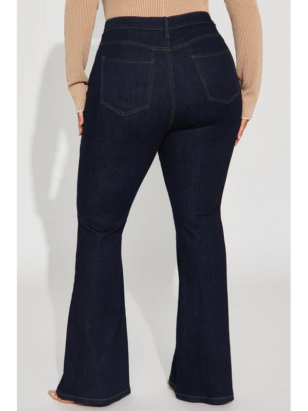 Milana Sculpting Stretch Flare Jeans - Dark Wash, 5 Pocket, 10.5" High Rise, 34" Inseam, High Stretch, 70% Cotton, 28% Polyester, 2% Spandex