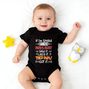 If I'm Spoiled It's My Papa's Fault Funny Baby Bodysuit, Cute Grandpa Newborn Romper, Todd Papaw Baby Shower Gift for Boy Girl