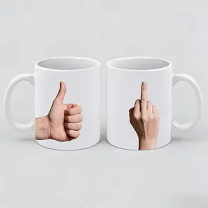 11 Oz Middle Finger Ceramic Coffee Mug Funny Gifts Coworkers colleague Friend Retirement Christmas Gifts Stylish Drinkware April Fools' Day Surprise Gift