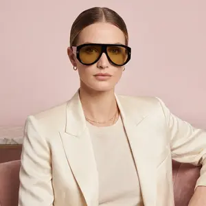 iKeely Eyewear Trendy Retro Oversized Aviator Sunglasses for Women Men 90s Luxury Designer Thick Classic Sun Glasses