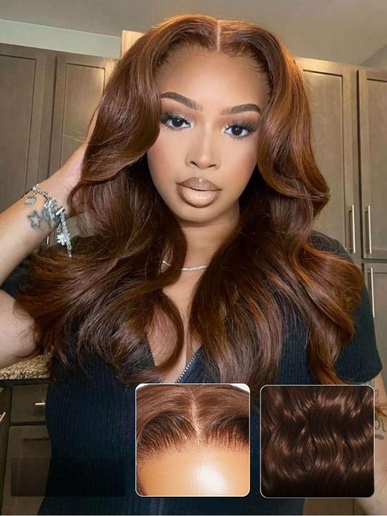 New In| UNice Glueless Smoky Beige Blonde /Auburn Brown Loose Wave Wig with Drawstring Pre Cut 13x4 HD Lace Frontal Human Hair Wigs Natural Haieline for Beginners Friendly #tiktokshopjumpstartsale