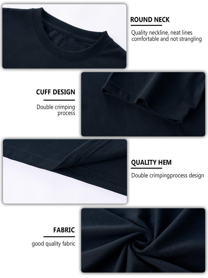 CCCMAI Men's Solid Color Short Sleeve T-Shirt Casual Cotton Tee Solid Colors Black White Gray All Colors Street Style Menswear Summer Basic Loose Fit Solid Color T-Shirt Short Sleeve Versatile American Style Men's Cotton Half Sleeve Casual Shirt Crewneck