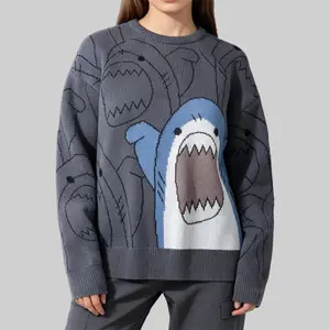 2026 #SummerVibes Cartoon Round-neck Sweater For Both Men and Women Retro and Elegant Pullover Loose and Warm Knitted Sweater Crewneck Casual Unisex Knitwear