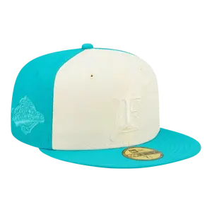 New Era Florida Marlins Tonal 2-Tone Men Fitted Hat Teal
