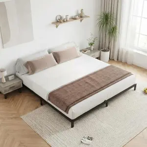 6 Inch California King Bed Frames with Under Bed Storage, Heavy Duty Mattress Foundation, Easy Assembly, No Box Spring Needed,84''Dx72''Wx6''H Platform Bed for Bedroom, Apartment, Metal