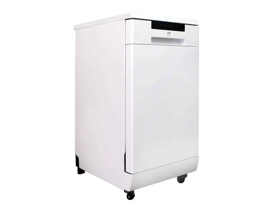 Sunpentown SD-9263WA 18-in Energy Star Automatic Compact New Portable Dishwasher, White, 1000W, Normal Cycle Compatible, Glass-Friendly