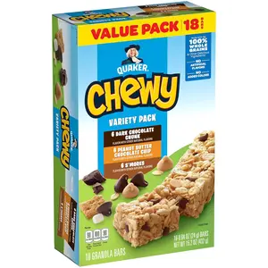 Quaker Chewy Granola Bars, Variety Pack, 18 Count