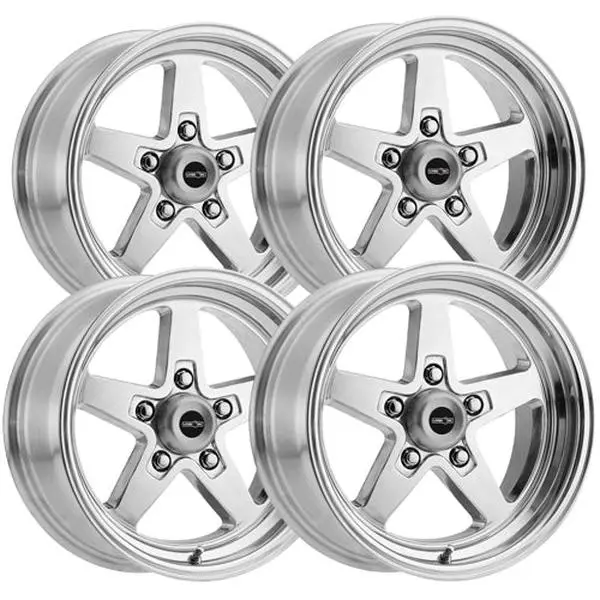 (Set of 4) Staggered Vision 571 Sport Star 15" 5x4.75" Polished Wheels Rims