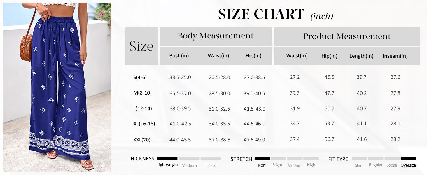 PrettyGarden Women's Wide Leg Palazzo Pants  Summer Boho Floral Trousers Spring Flowy Beach Vacation Clothes Resort Wear