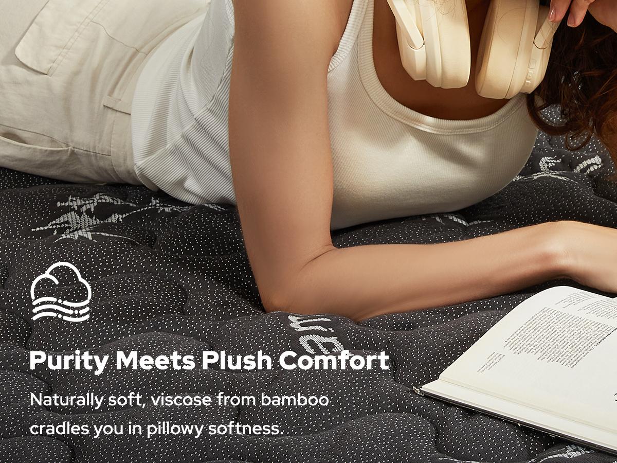 【BEDLORE】Japanese Floor Futon Mattress Twin Size, Viscose Derived from Bamboo, 3" Thick Tatami Mat with High-Density Foam, Foldable & Portable Roll-Up Sleeping Pad, Ideal for Guest Room & Home Use，home comfort tools