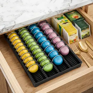 EVERIE Coffee Pod Storage Holder Coffeebar Organizer Insert Drawer Counter Compatible with Nespresso Vertuoline Capsules (NCT04)