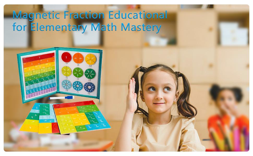 Magnetic Fraction Educational Puzzle Fraction Tiles and Circles, Equip Magnetic Score Disk Demonstrator, Math Manipulatives Enhance Early Primary School Mathematical Skills