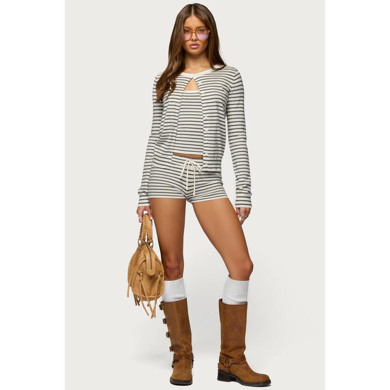 Lillian Striped Knit Shorts