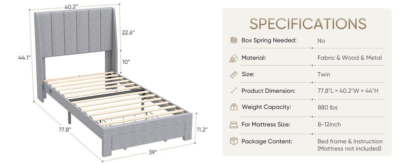 Linen Upholstered Platform Bed with 2 Drawers, Storage Bed Frame With Tufted Headboard Linen Upholstered Platform Bed with 2 Drawers, Storage Bed Frame With Tufted Headboard
