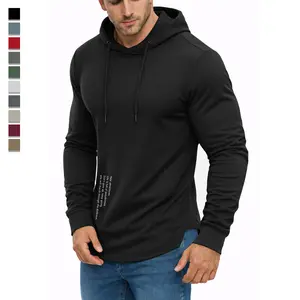 Men's Hoodie Casual Tie-Cap Sports Pullover with Pocket Irregular Hem and Relaxed Fit Print Design Couple's Long Sleeve Operator Autumn Outfit 2000s Style Solid Color Hoodie