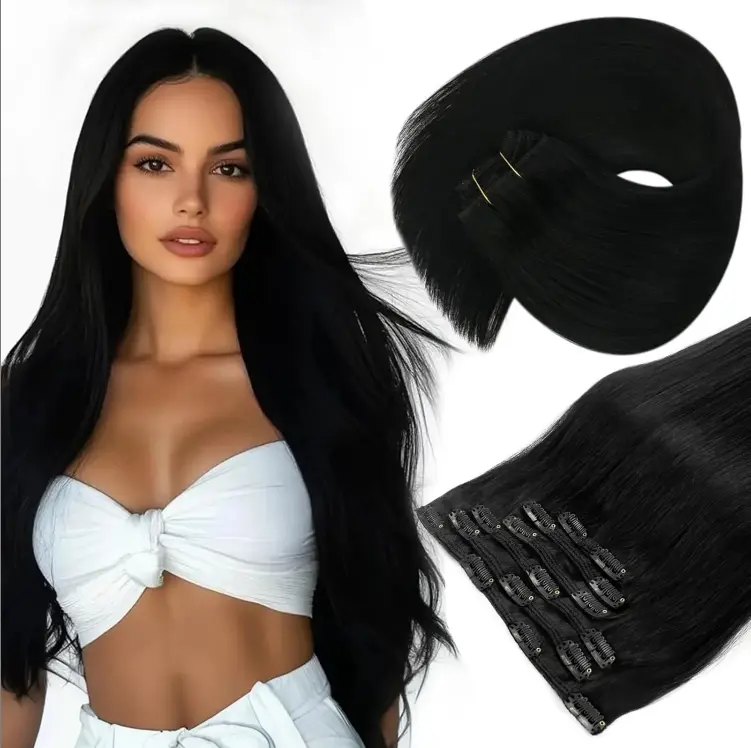 Ve Sunny Clip in Hair Extensions 12inch-24inch 7PCS Natural Straight 120G-135G"Weight for Daily,Occasions and Holiday Gifts for Women Hairpiece Holiday Hair kpop idols hair extensions #Summervibes #DealsForYouDays #TikTokShopSummerSale