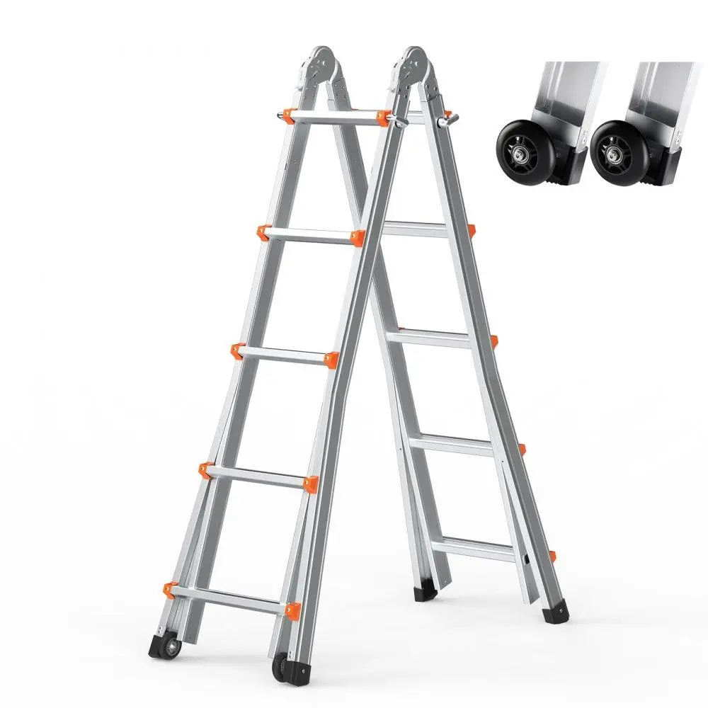 【summerfinds】VEVOR Telescoping Ladder A Frame, Various specifications, Load Compact Aluminum Extension Ladder, Multi-Function Portable Collapsible RV Ladder, Telescopic Ladder for Homework Stairs Indoor