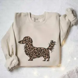 OddPaws - Long Hair Dachshund Sweatshirt, T-Shirt, Long Haired Doxie Dog Mom Sweater, Wiener Dog Pullover, Dachshund Mom Crewneck, Dog Lover Gift