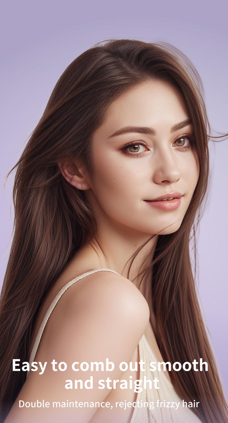 PretiHom-Hair Straightening Comb Styling Tool Anti-FrizzCurler Comfort Salon Negative lon Hair Brush StraighteningBrush Heated Hair Straightener