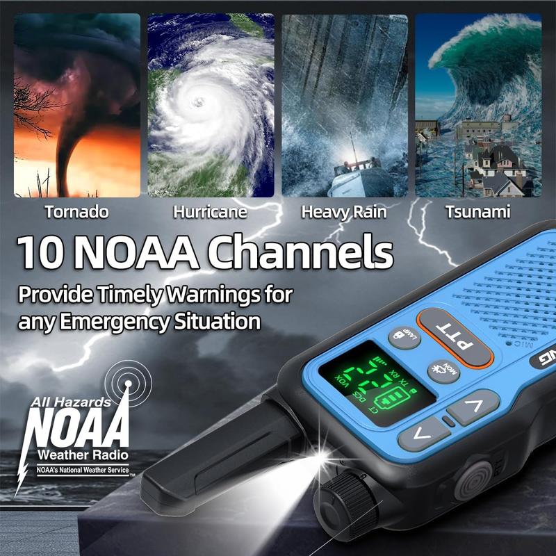 4PCS BAOFENG USB Rechargeable Long Range Mini Walkie Talkie NOAA UHF Type-C Charging Rechargeable Lightweight 22 FRS Upgrade 888s with Earphone Handheld Two Way Radio for Kids Adults Family Outdoor Sports Hunting Hiking Camping