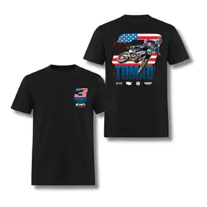 FMF Racing Tomac #3 Motocross T-Shirt – Double Sided Dirt Bike Graphic shirt with USA Flag Design for Motocross Fans, Racing Apparel Men Short Sleeve.