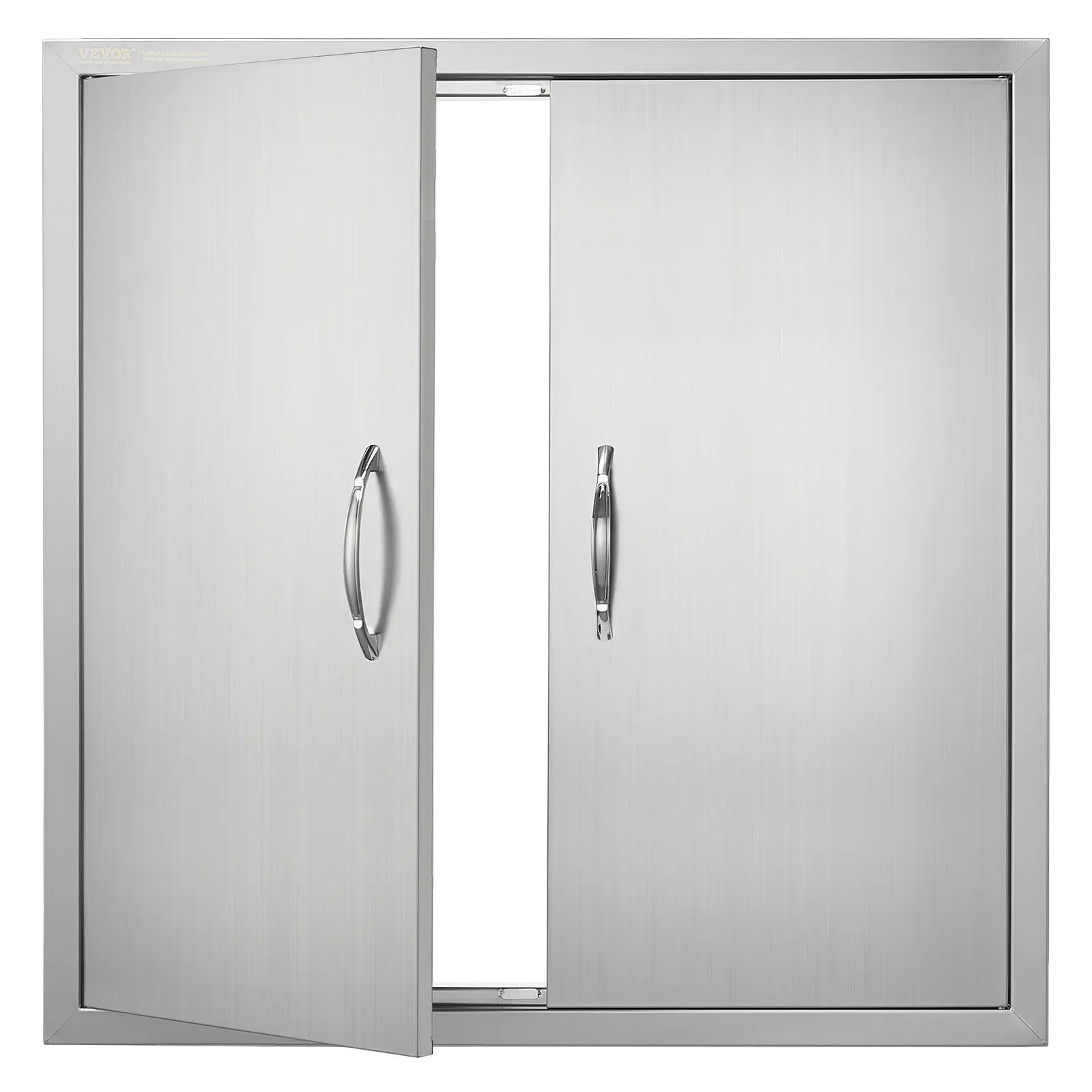 【Summerfinds】VEVOR BBQ Access Door 31W x 31H Inch Double Outdoor Kitchen DoorStainless Steel Flush Mount DoorWall Vertical Door with Handlesfor BBQ IslandGrilling StationOutside Cabinet, Magnetic Door