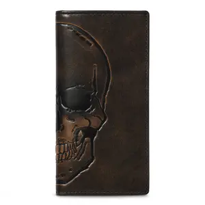 House of Jack Co Skull Long Bifold Wallet with Skull Design and Leather Finish