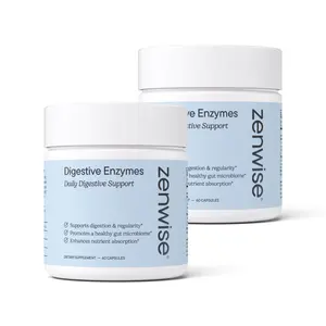 Zenwise Digestive Enzymes with Probiotics and Prebiotics for Gut Health and Bloating Relief - Boost Gut Health + Reduce Bloating - 120 Count