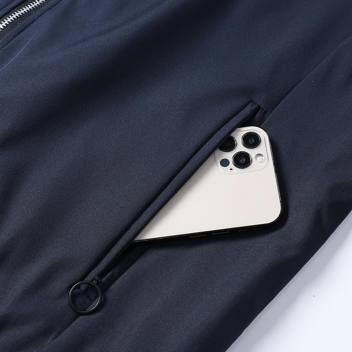 Men's Casual Stand Collar Jacket - Autumn Winter Coat with Pocket Design, Polyester Lining, Regular Fit, Sleek Finish, Modern Menswear, Fine Tailoring