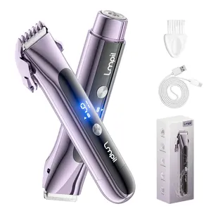 LMPIL Women’s Rechargeable Waterproof Bikini Trimmer, 2-in-1 Facial & Full Body Hair Remover, Painless Wet & Dry, Compact & Travel-Friendly