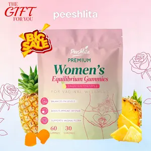 Peeshlita Premium Feminine Balance Gummies for Women | Hawaiian Pineapple Flavor | 60 Gummies, 30 Servings | Valentines Day Self Care Gift for Her | Women's Health & Fitness Support Supplement