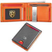 C - Orange RFID Wallet + Money Clip