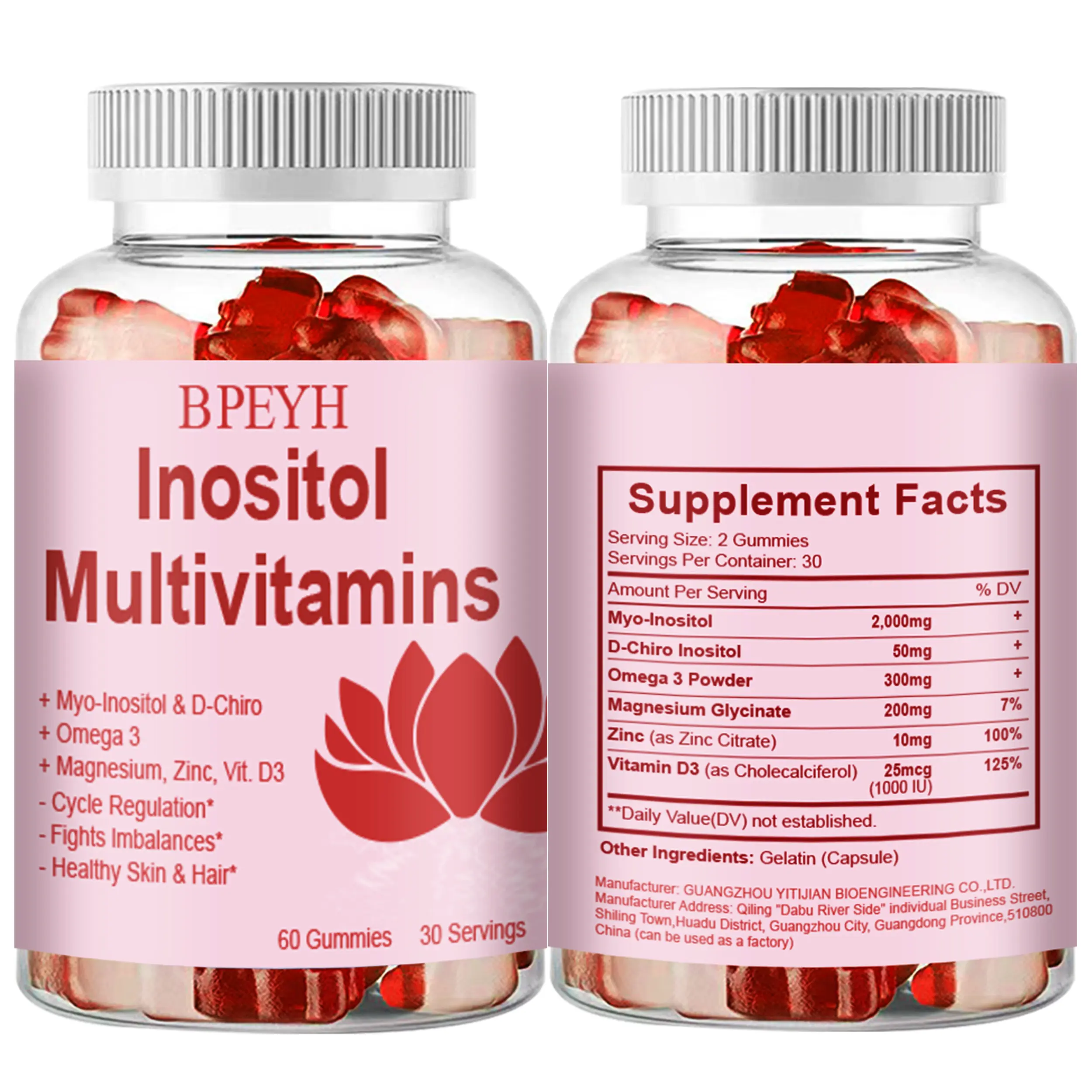 Inositol Multivitamin -Peach PerfectMyo-Inositol, D-Chiro Inositol, Omega 3 Fitness Healthcare 60 Gummies tiktok shop