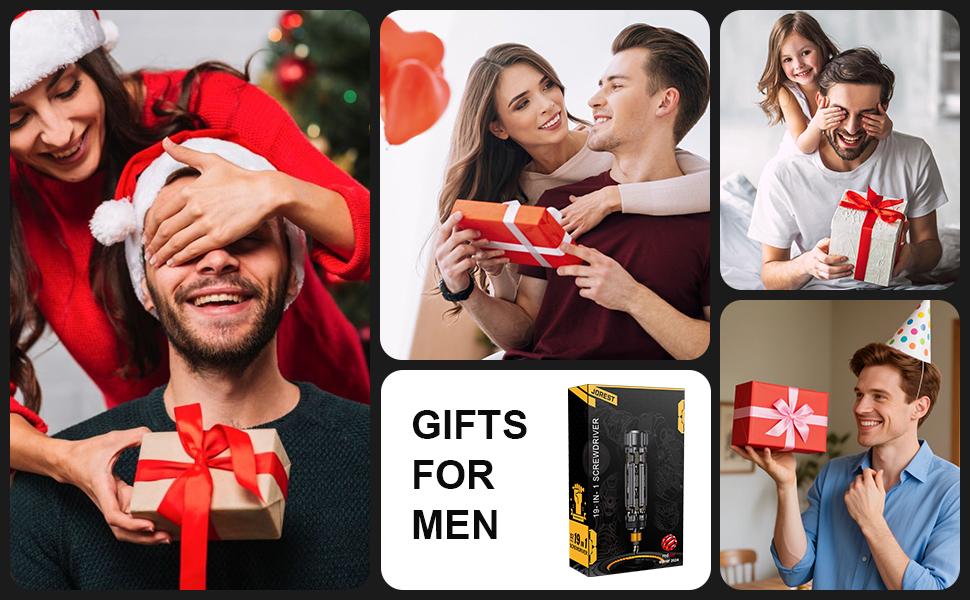 JOREST EDC Multibit Screwdriver Set 19 in 1 Multi Screwdriver Tool All in One, Tool Gifts for Men Dad Him, Father's Day Gifts, Magnetic Screw Driver with Torx Phillips Hex, Pocket Repair Kit for Bike Heavy Duty Handle