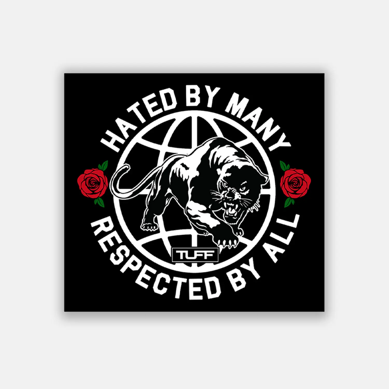 "Hated By Many, Respected By All Decorative Sticker, 2.75 Inches DIY Scrapbooking & Stamping Accessory"
