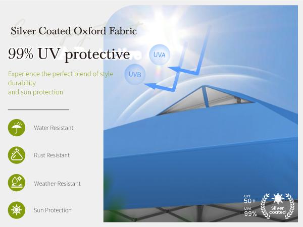 【One-Button Push】Sophia & William 10x10 One-Button Push Pop Up Canopy – One-Person Instant Setup Gazebo with Vented Roof & Side Storage Pocket for Backyard, Beach, Camping & Events