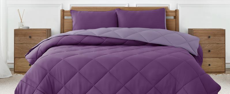 Hannah Bedding 3Pc Reversible Comforter Set – Soft Woven Polyester Autumn Down Alternative -Plush, Cozy, Fluffy Lightweight, Machine Washable - All-Season Queen Comforter Set- King Size Comforter Set