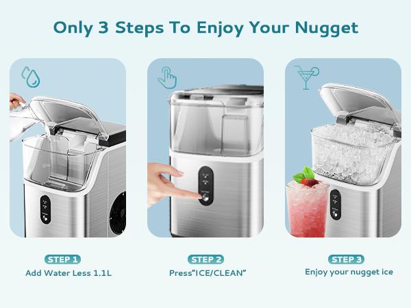 EUHOMY Nugget Ice Makers Countertop, Pebble Machine with 35Lbs/Day Soft Ice, Self-Cleaning Sonic Ice Maker with Ice Scoop&Basket, Pellet Ice Maker for Home/Kitchen/Office(Stainless Steels) Utensils EUHOMY Nugget Ice Makers Countertop, Pebble Machine with 35Lbs/Day Soft Ice, Self-Cleaning Sonic Ice Maker with Ice Scoop&Basket, Pellet Ice Maker for Home/Kitchen/Office(Stainless Steels) Utensils