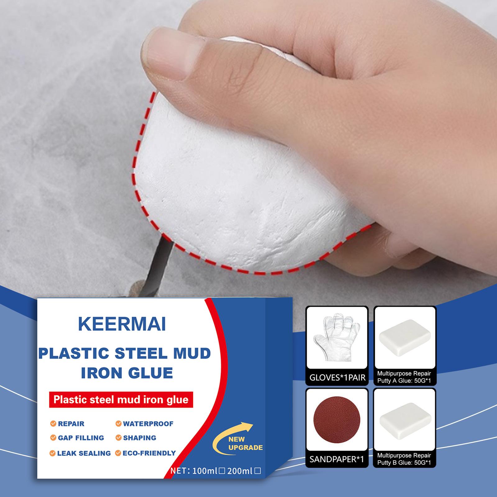 Plastic Steel Mud Iron Glue High Strength Waterproof Leak Repair Adhesive Multi Functional AB Glue for Ceramic Tile Patching Bonding 100ml/200ml