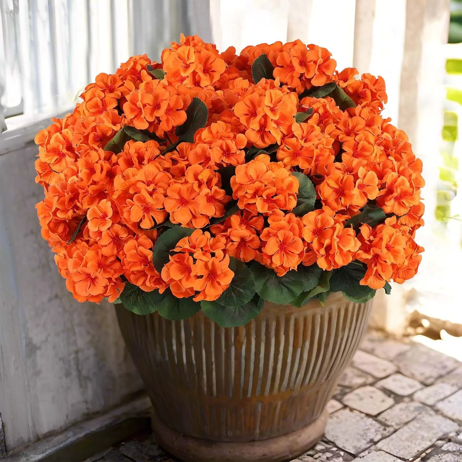 [orange] 8 Pcs Artificial Geranium
