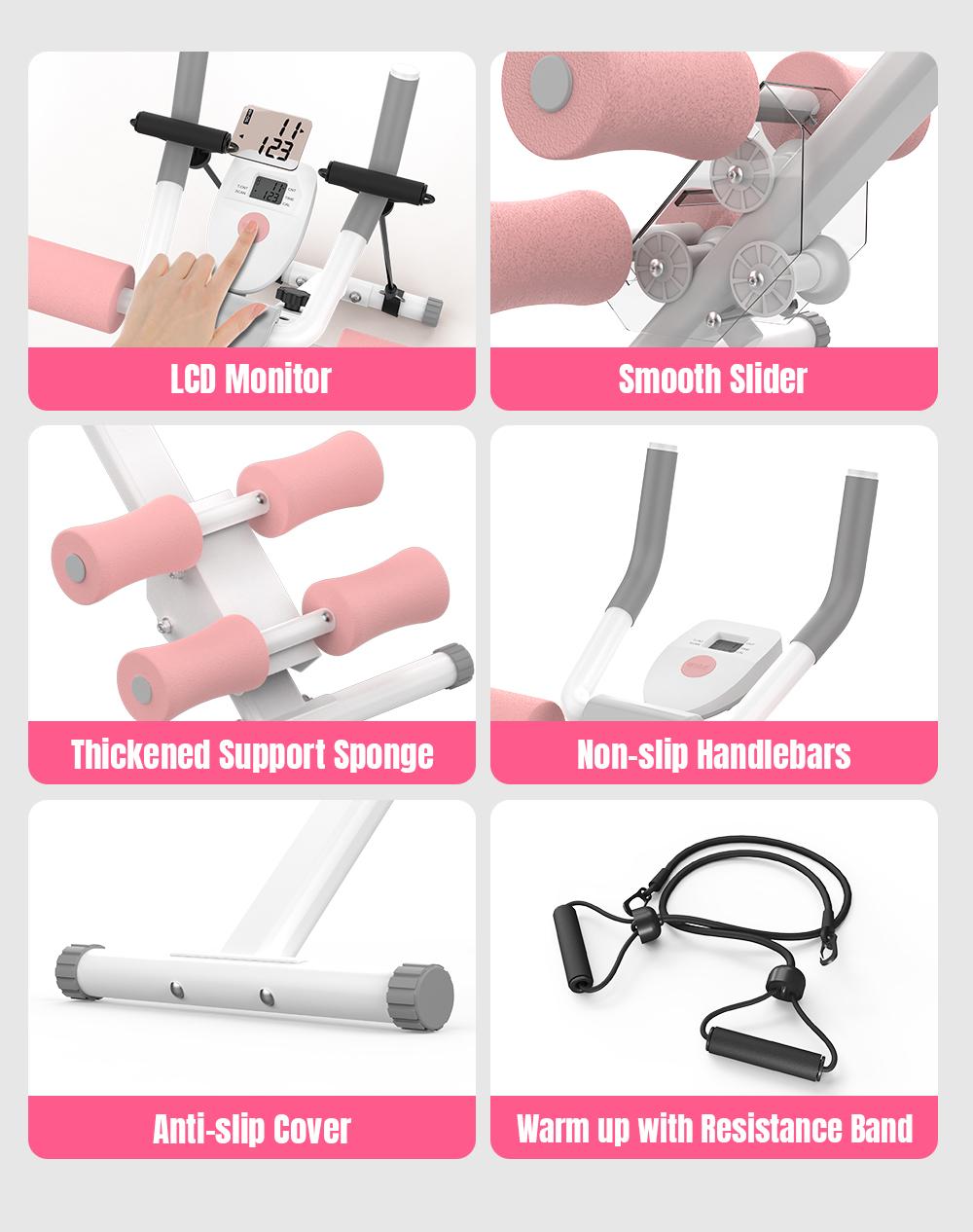 RELIFE REBUILD YOUR LIFE Adjustable Ab Machine Foldable Ab Trainer Equipment for Abs, Waist, Arms & Legs | Home Gym Beginner-Friendly Waist Trainer