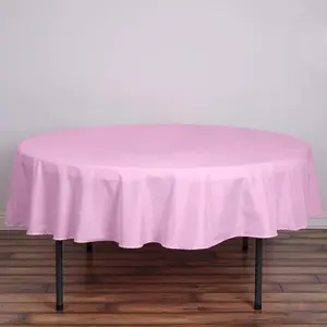 Polyester Round Tablecloth 90" Pink - Reusable & Durable Table Cover
