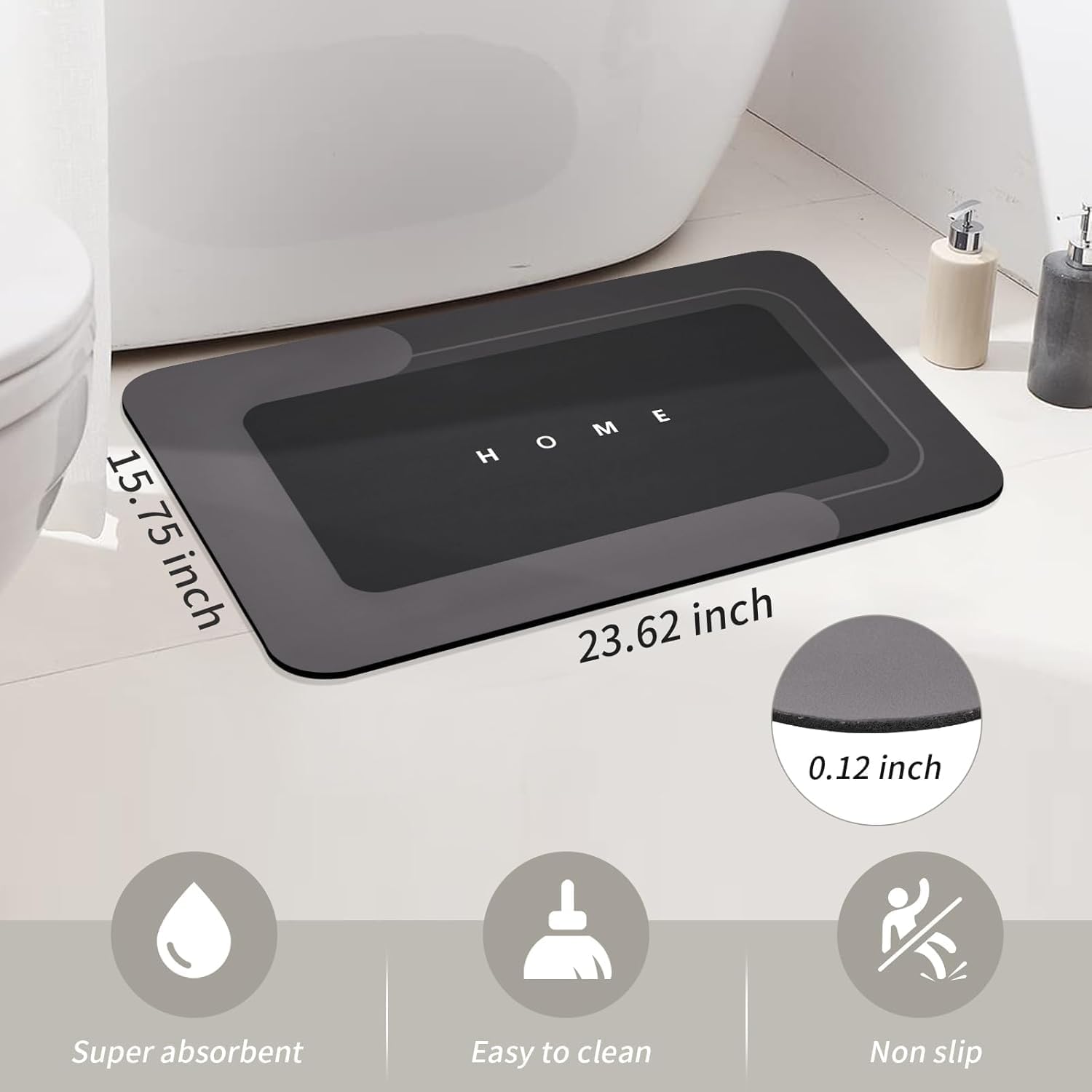 【FaddishDeal】Modernized Magic Mat Bathroom,Rubber Quick Dry Bath Mat,Absorbent Mat Non-Slip Bathroom Rug Set Backed for Bathroom Kitchen Shower Sink.