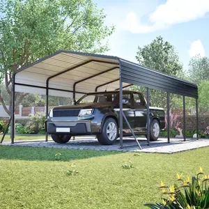 13x20 FT Heavy Duty Metal Carport with Upgraded Triangle Reinforced Frame and 4 Poles, Galvanized Steel Hardtop Roof, All-Weather Outdoor Garage Shelter for Car, Truck, Boat and Storage