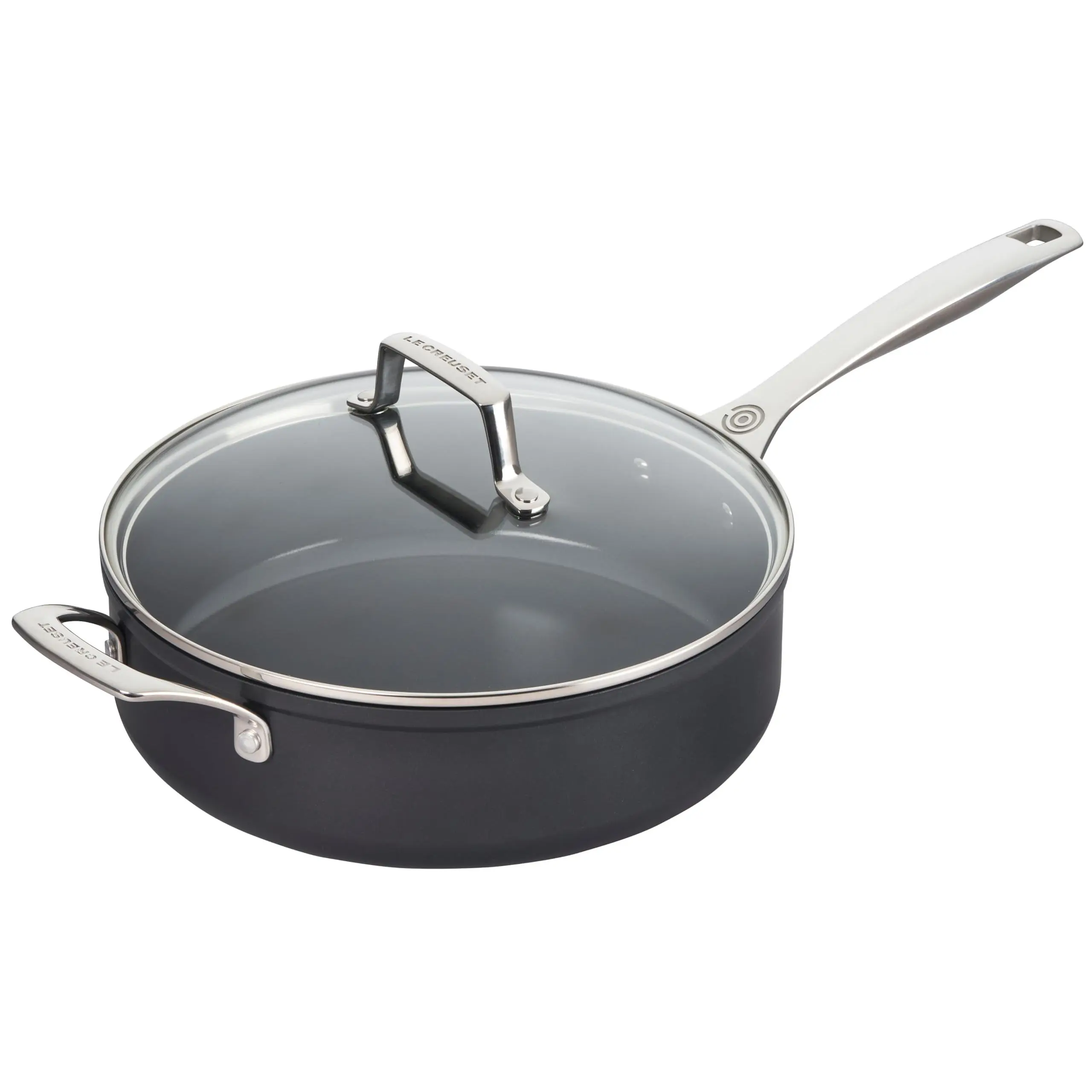 Le Creuset Essential Non-stick Ceramic Sauté Pan with Glass Lid, 4 ¼ qt.