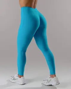 Dip Back Mid Rise Legging - Cerulean Dip Back Mid Rise Legging - Cerulean